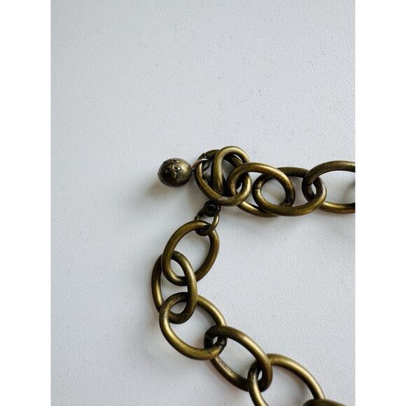 French Kande Brassy Metal Chain Good Luck French JEUMONT Gods Coin Pendant 16" - Picture 8 of 10